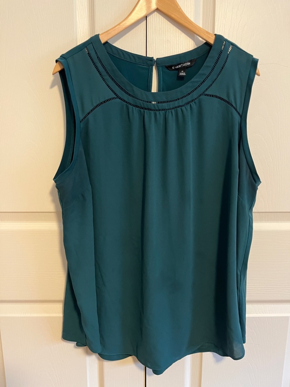 41 Hawthorn Teal Sleeveless Shell Top, size 2x